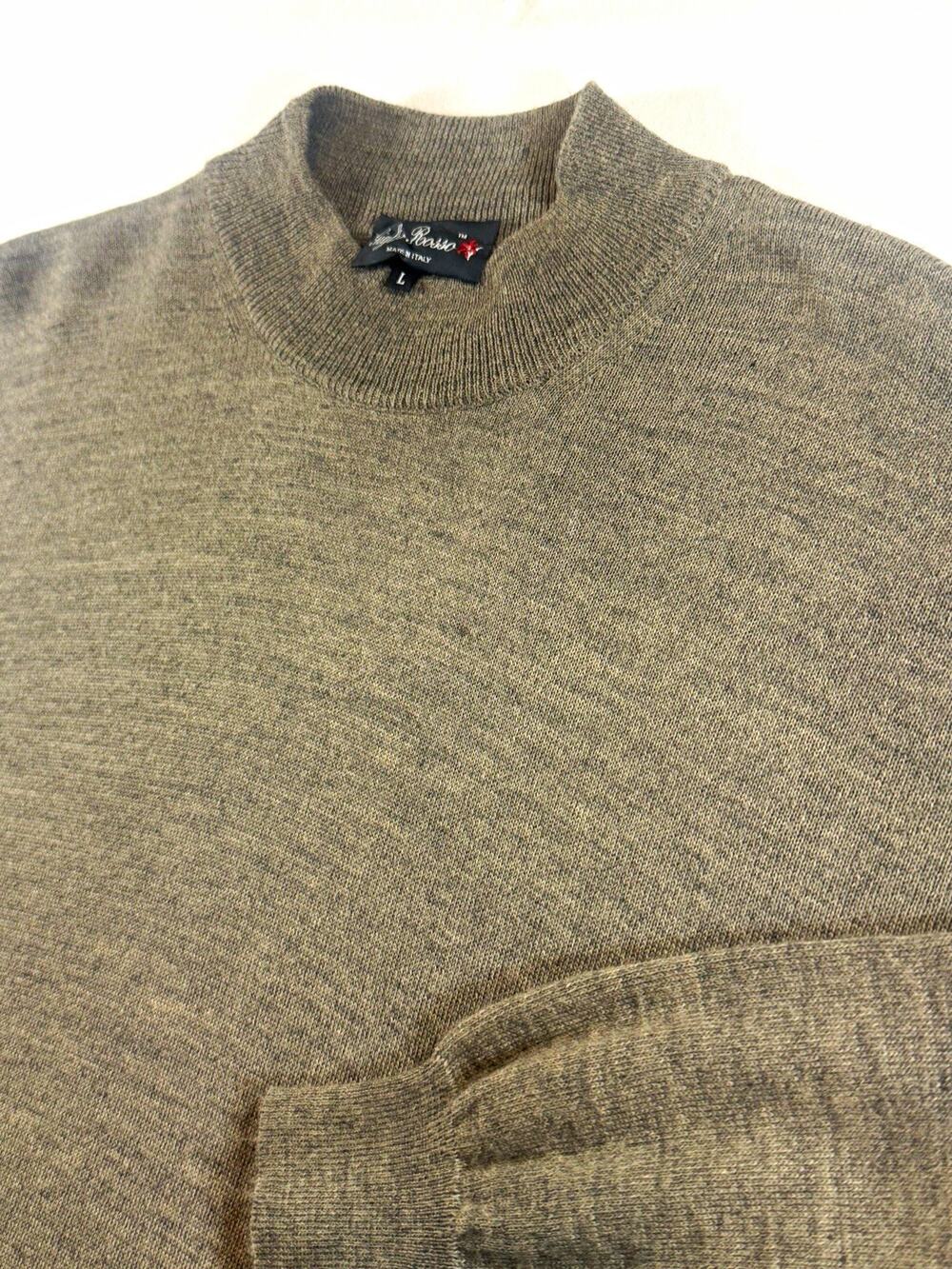 Gigolo Rosso Men's Large Gray / Brown Wool Blend Crewneck Sweater